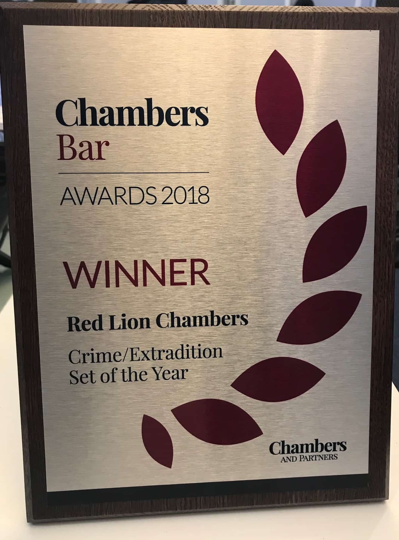Red Lion Chambers has been awarded Criminal Set of the Year