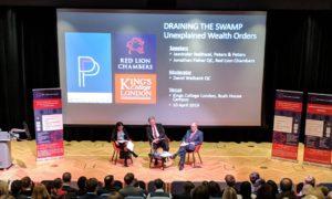 The second of The Red Lion Lectures looking at 'Unexplained Wealth Orders' took place at Bush House, Kings College last night.