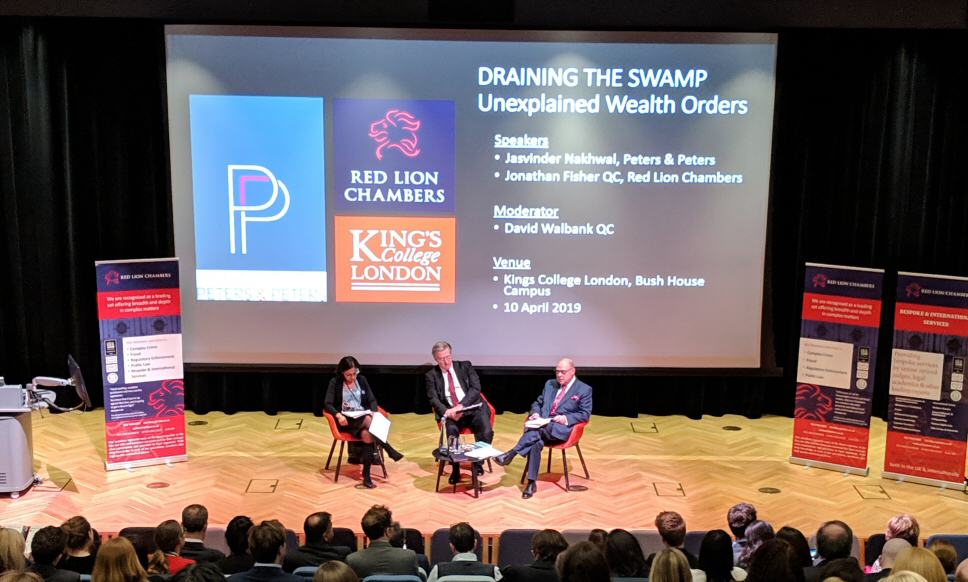 The second of The Red Lion Lectures looking at 'Unexplained Wealth Orders' took place at Bush House, Kings College last night.