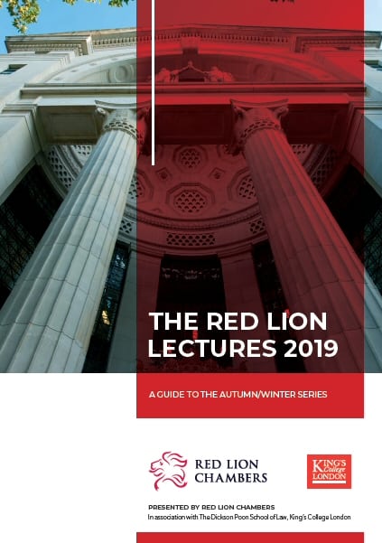 David Walbank QC introduces the Autumn/Winter Series in The Red Lion Lectures 2019