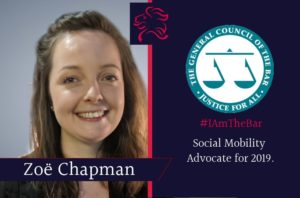 Congratulations to RLC Member Zoe Chapman who has been selected by The Bar Council #IAmTheBar campaign as a Social Mobility Advocate for 2019.