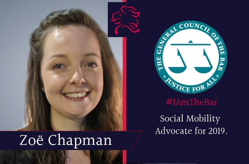 Congratulations to RLC Member Zoe Chapman who has been selected by The Bar Council #IAmTheBar campaign as a Social Mobility Advocate for 2019.
