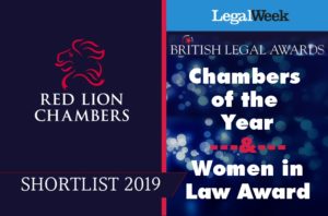 We are delighted to have been shortlisted for 'Chambers of the Year' by British Legal Awards 2019 with joint-Head of Chambers Gillian Jones QC nominated as a finalist for the prestigious Women in Law Award.