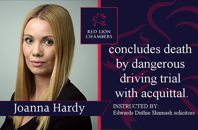 Joanna Hardy concludes death by dangerous driving trial with acquittal.