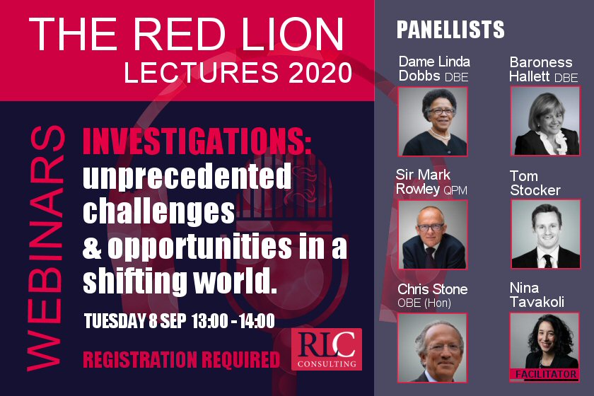 Investigations: unprecedented challenges and opportunities in a shifting world (recording available)