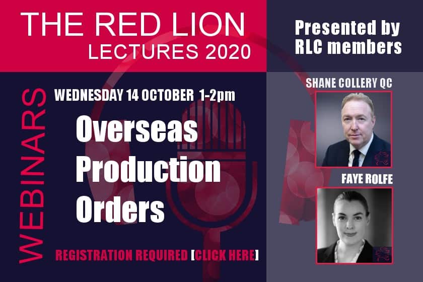 Overseas Production Orders (recording available)